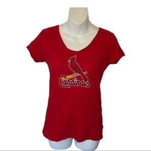 St Louis Cardinals Red V Neck Top size Medium